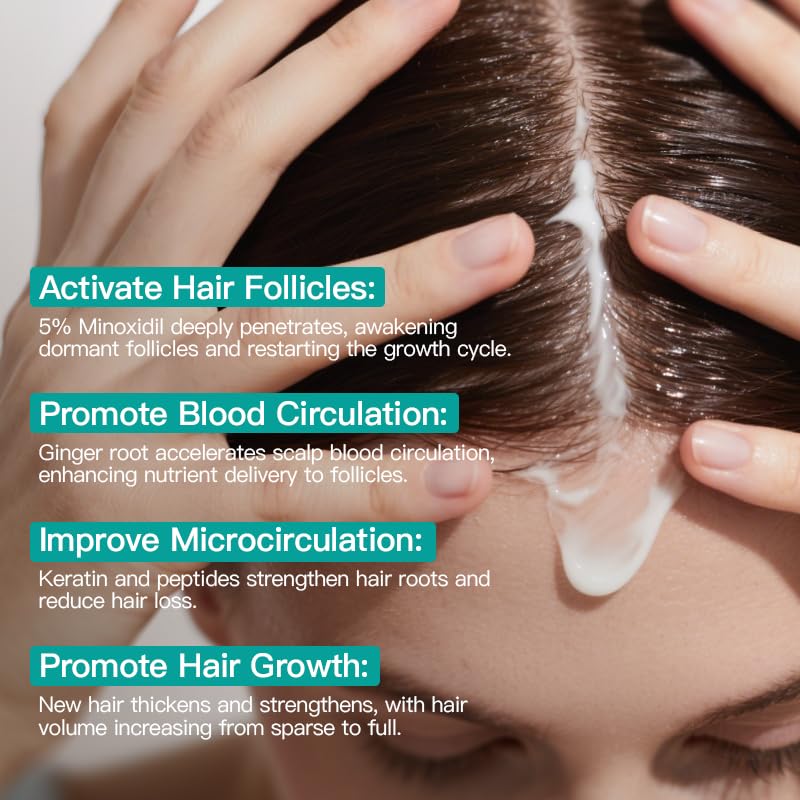 KORMESIC 5% Minoxidil Hair Growth Scalp Massage Cream with Keratin & Ginger, Men & Women, Prevents Hair Loss, Repairs Follicles, Promotes Fast Regrowth, Strengthens Roots, Hair Growth Products — 100 ml — product image 3