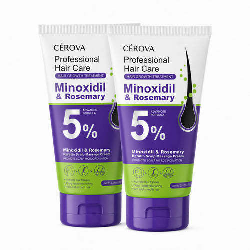CEROVA 5% Minoxidil &Rosemary Hair Growth Scalp Massage Cream for Men & Women Anti Hair Loss Treatment with Keto & Ginger Root Extract Gel — main product image