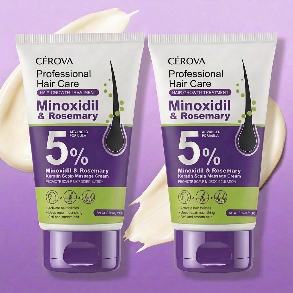 CEROVA 5% Minoxidil &Rosemary Hair Growth Scalp Massage Cream for Men & Women Anti Hair Loss Treatment with Keto & Ginger Root Extract Gel — product image 7