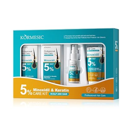 KORMESIC 5% Minoxidil & Keratin Hair Care Kit — 4 Products