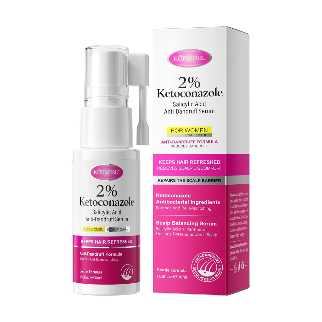 KORMESIC 2% Ketoconazole Scalp Serum with Salicylic Acid, Gentle Scalp Care Serum for Women, Helps Minimize Flaky Look, Soothes Itchy Scalp, Balances Oil — main product image